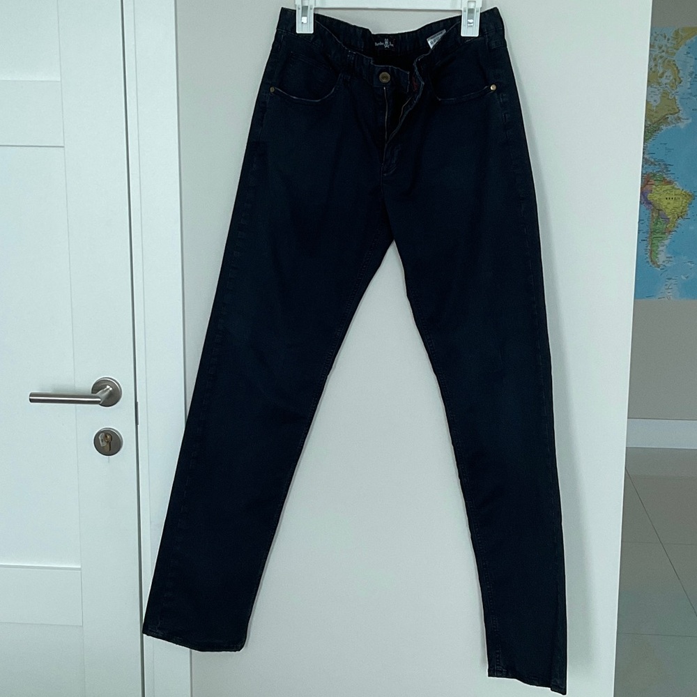 NWOT Psycho Bunny Dark Blue Straight Men's Jeans 33x34 Distressed by design